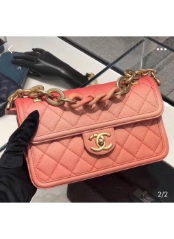 Chanel leather Flap Gradient Pink mini bag       