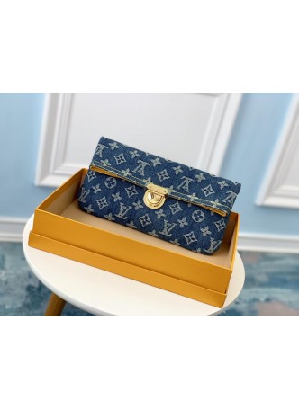 LV DENIM BLUE WALLET