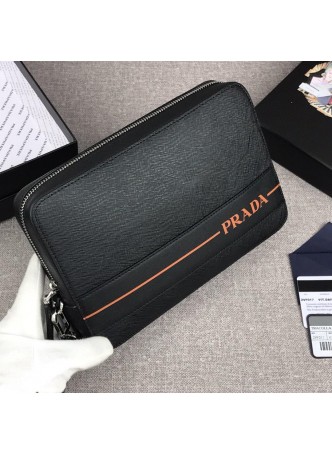  PRADA LEATHER CLUTCH  